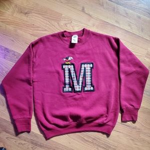 Vintage Disney Mickey Mouse "M" Crewneck Sweatshirt Size M